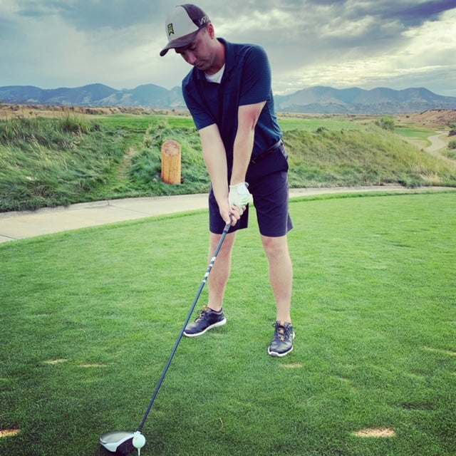 Pat golfing in Colorado with Through Touch Golf Glove