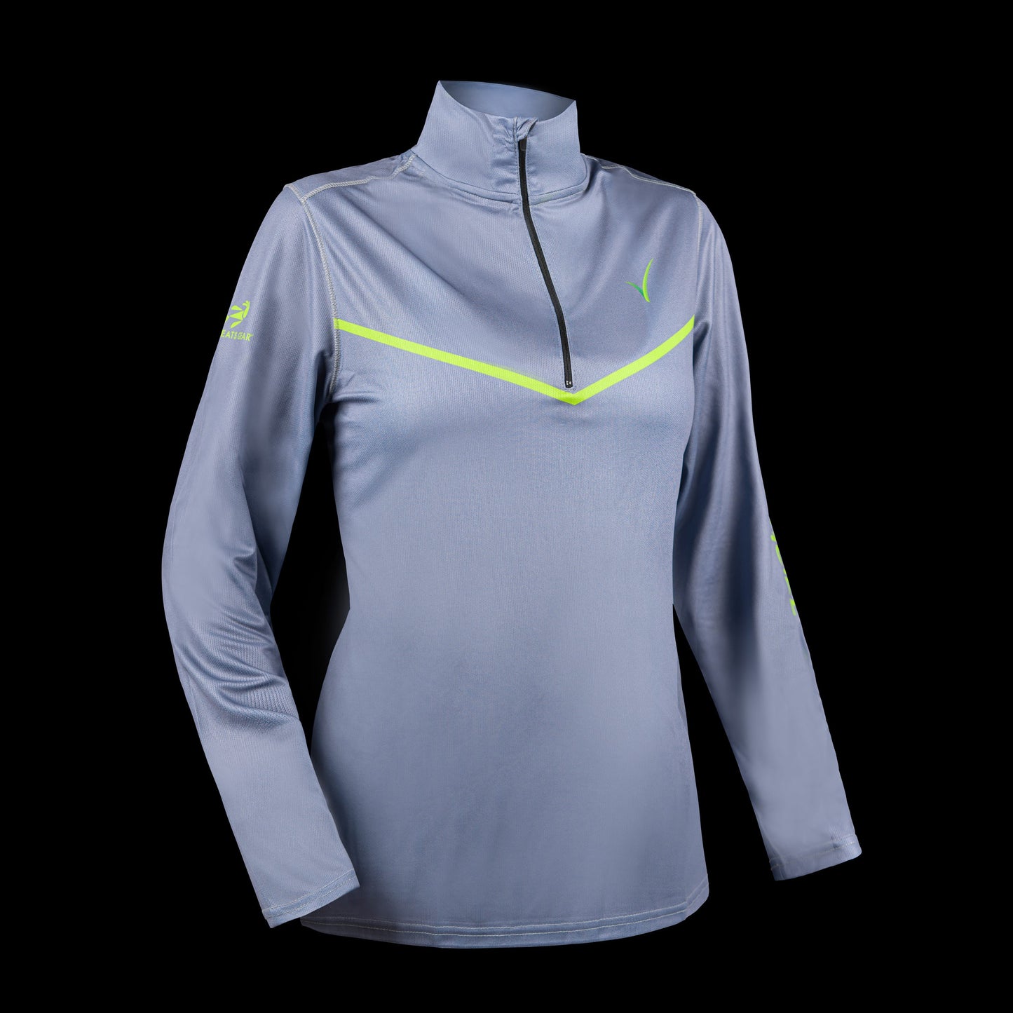 Side view of womens  repreve pullover Grey